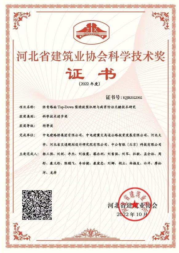 河北省建筑业协会科学技术奖